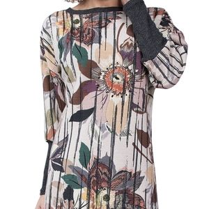 Uncle Frank - Multicolored, Floral Print, Sweater Sheath Dress - Size M